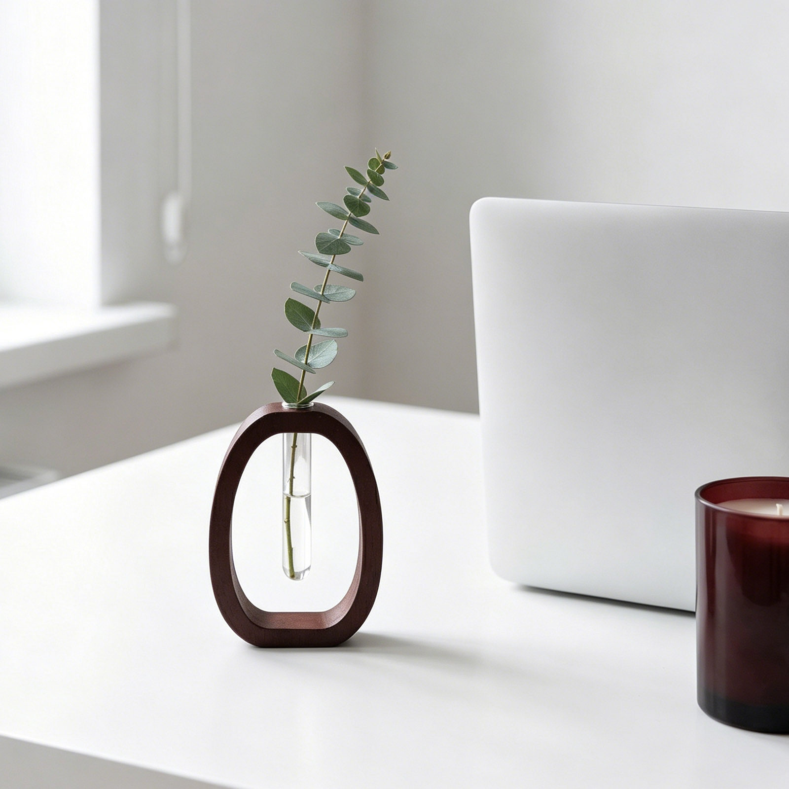 Wood Frame Glass Vase Rustic B - Propagation Station Vase ulasan dan harga
